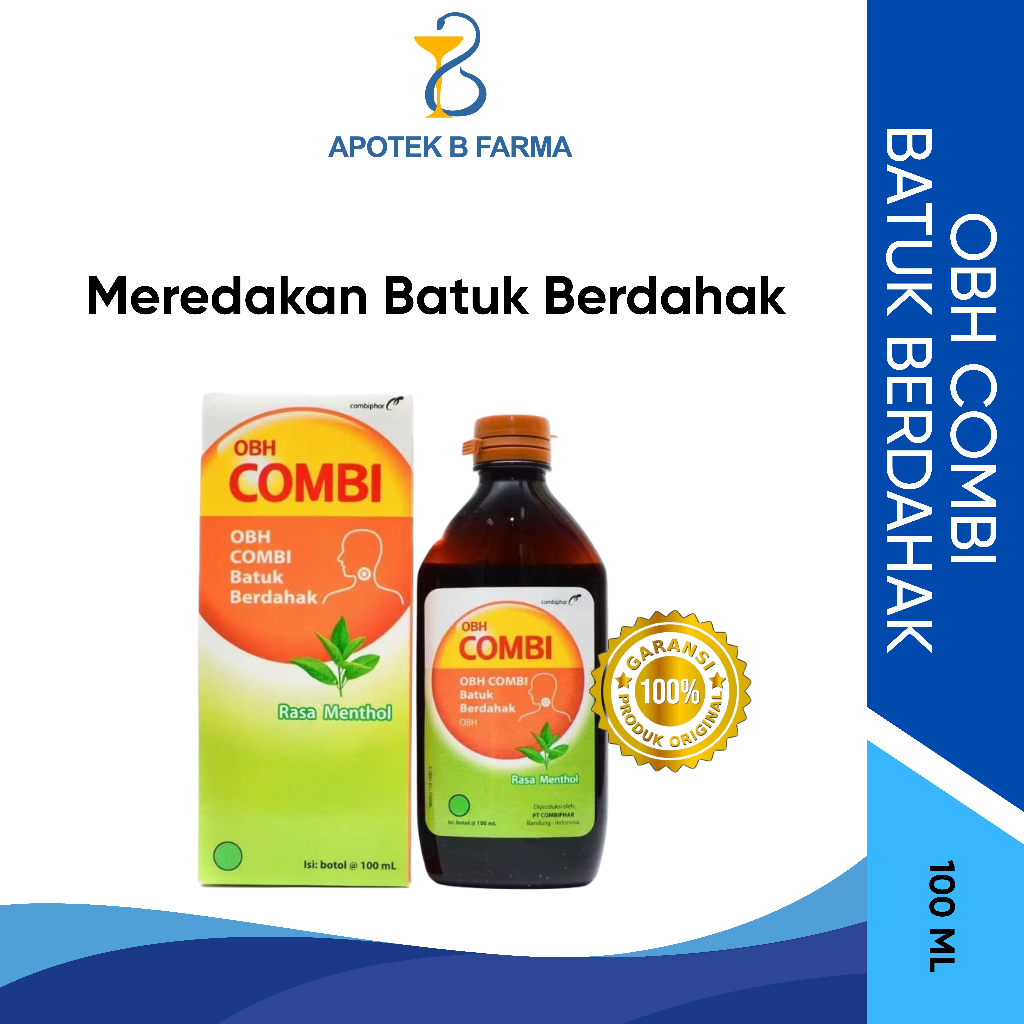 OBH Combi Batuk Berdahak Sirup 100ml - OBH Combi Sirup Regular / Original Rasa Menthol / Jahe / Obat