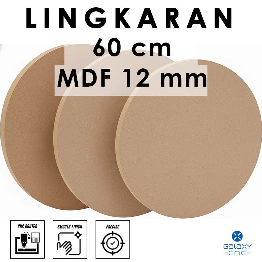 lingkaran 60 cm - MDF 12 mm - MDF hijau / papan HMR