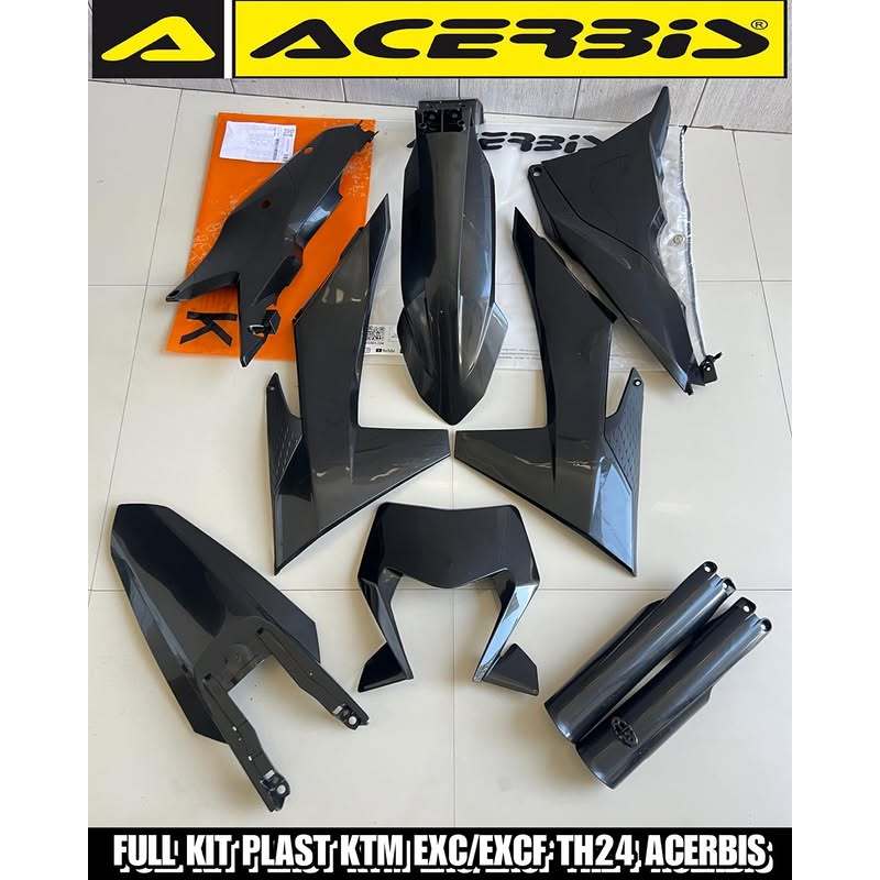 FULL SET Body Plastik Kit KTM EXC EXCF 2024 Acerbis Italy - Original Black
