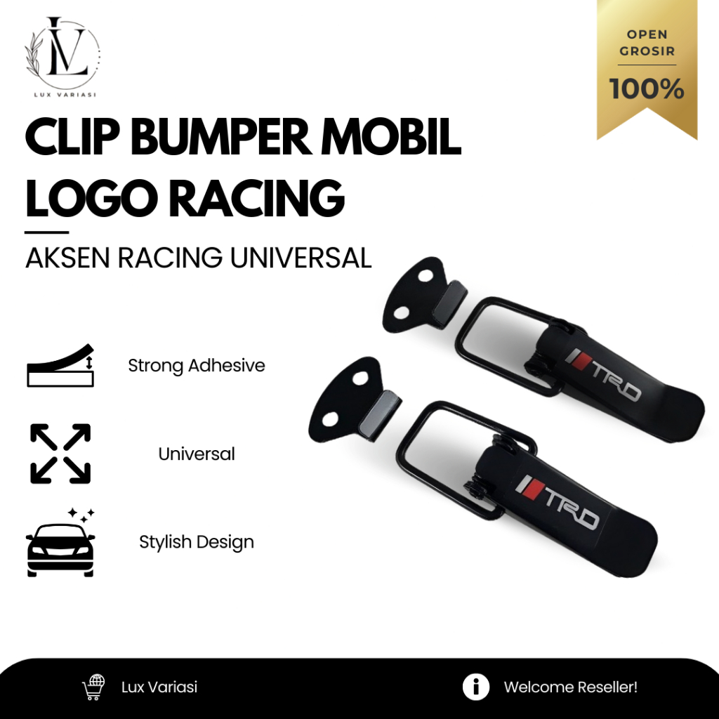 2pcs Clip Bumper Kecil Mobil Universal Momo, TRD, Mugen, Sparco
