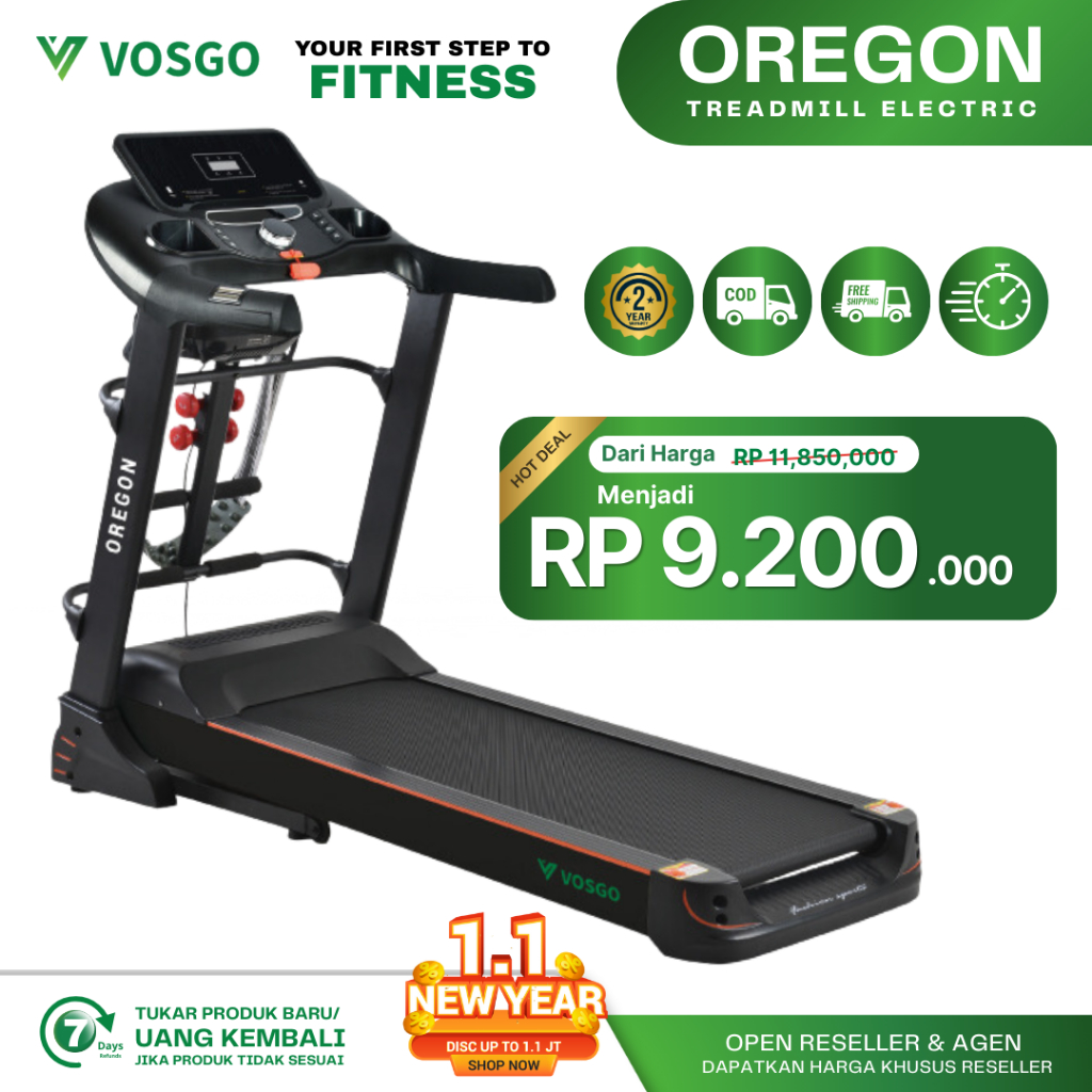 Alat Fitness Treadmill Elektrik Vosgo Oregon