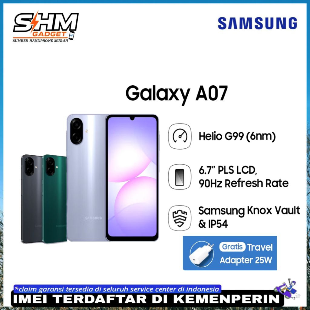 Samsung Galaxy A07 4/64GB 4/128GB Garansi Resmi SEIN - HP Samsung A07 RAM 4GB Termurah Baru Segel