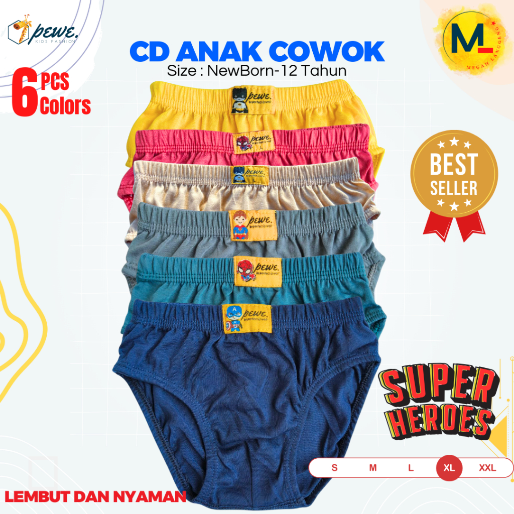 1/2 Lusin CD Anak Laki laki Celana Dalam Polos Anak Cowok - clana dalam anak cowo - Celana Dalam Ana