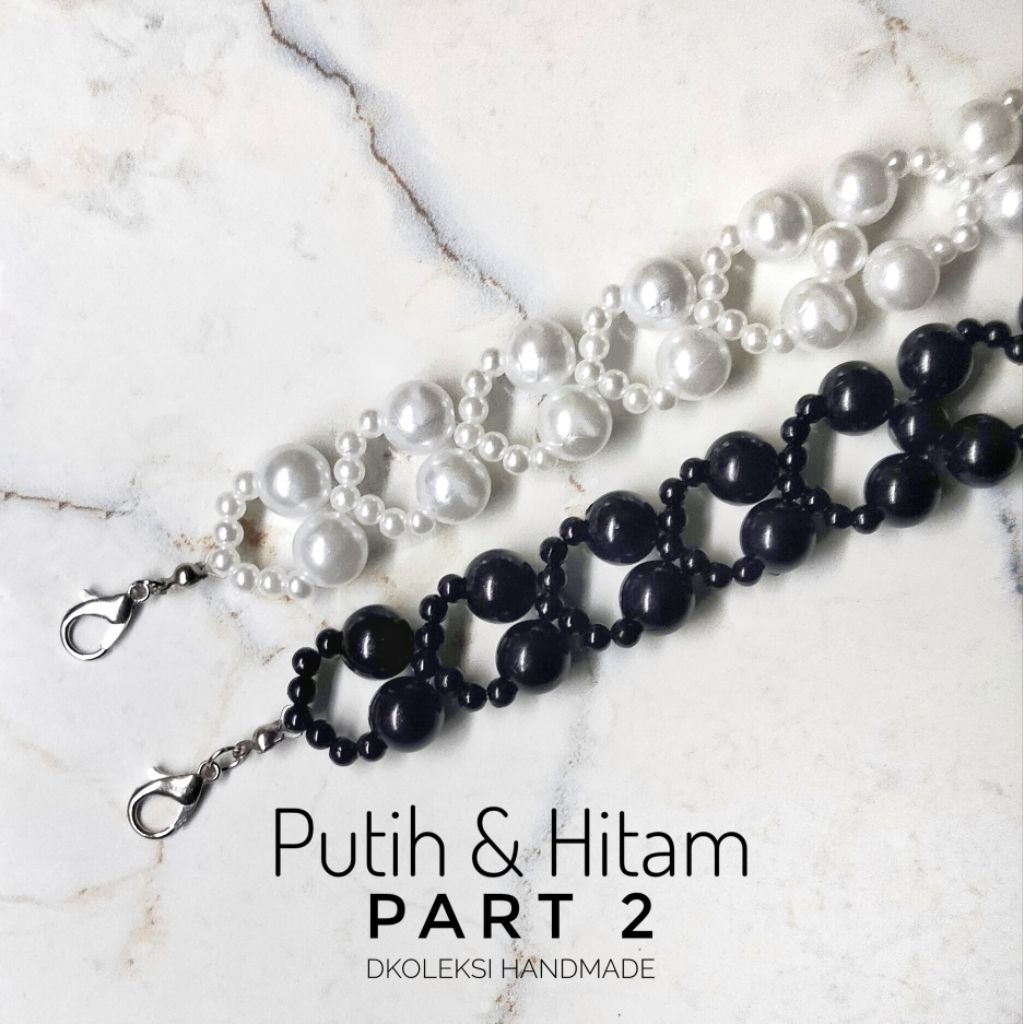 Konektor Masker Mutiara Putih & Hitam Part 2 | Konektor Masker Hijab