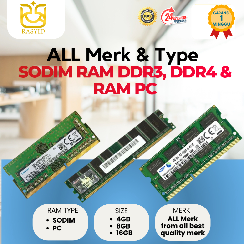 RAM LAPTOP All Merk Sodim / PC DDR3 DDR4 8GB 4GB 2GB SODIMM Second Murah