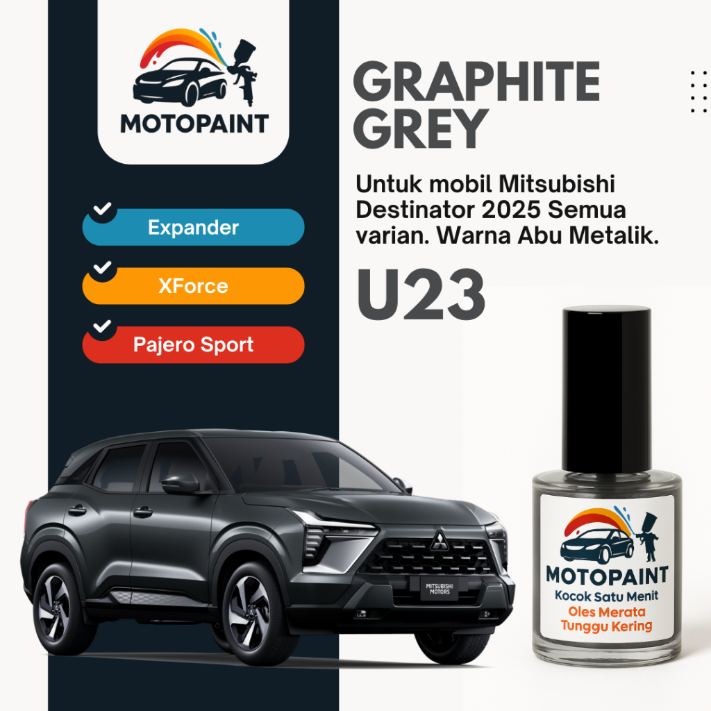 Graphite Grey U28 Cat Oles Penghilang Baret Mobil Mitsubishi Destinator Warna Abu  Gelap Metalik
