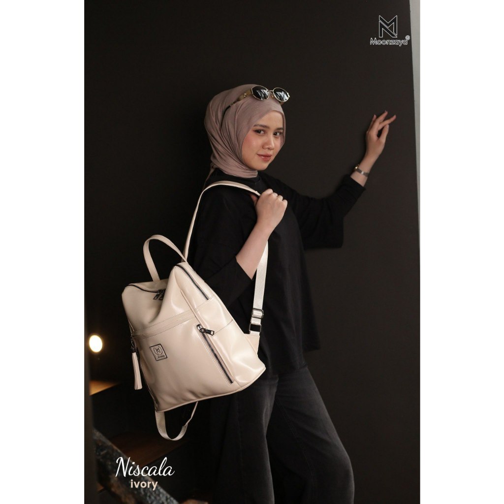 - MOONZAYA- RANSEL NISCALA BY MOONZAYA RANSEL WANITA TAS LAPTOP SIMPLE WATERPROOF