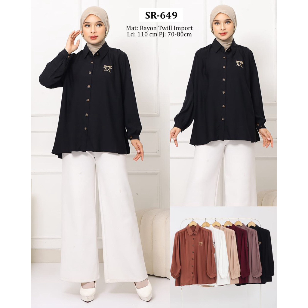 SR-649 - ATASAN / KEMEJA DAILY / OUTFIT DAILY HIJAB / KEMEJA HIJAB HARI-HARI / KEMEJA RAYON / KEMEJA