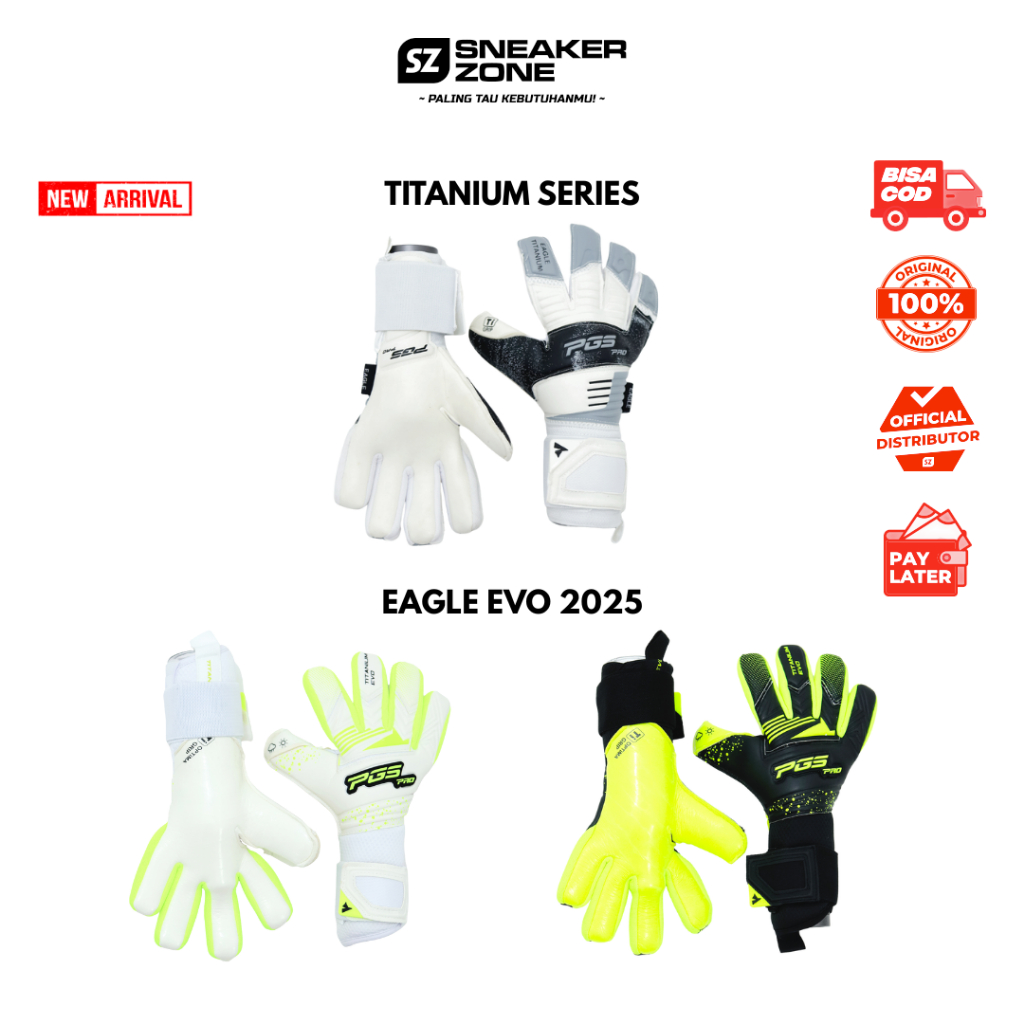 SARUNG TANGAN KIPER PGS TITANIUM SERIES - PGS EAGLE EVO 2025 - PGS GLOVES GK ORIGINAL BOLA