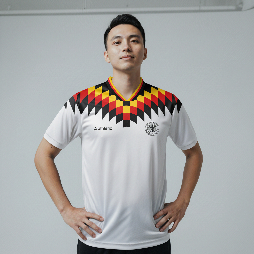 ATHLETIC SPORTWEAR - Jersey Bola Fantasy Jerman Home 1994-1996 Fullprinting Casual - Atasan