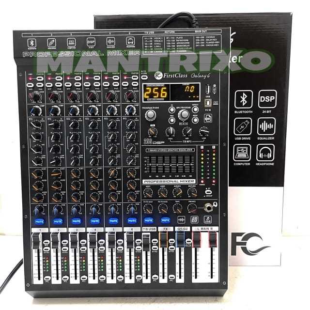 Mixer Audio FirstClass Galaxy 6 8Channel Original Profesional Micer DSP 256 Phantom 48V Bluetooth US