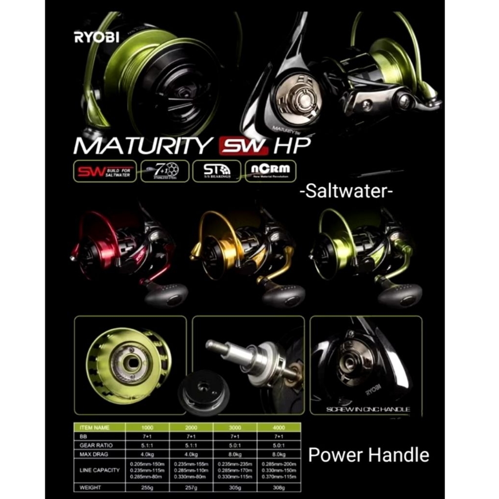 REEL SPINING RYOBI MATURITY SW HP 1000 & 2000