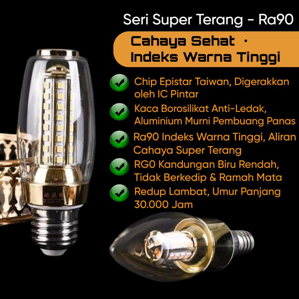 LAMPU BOHLAM LED 10WATT E27 E14 / LAMPU CANDLE PREMIUM / BOHLAM LAMPU HIAS GANTUNG