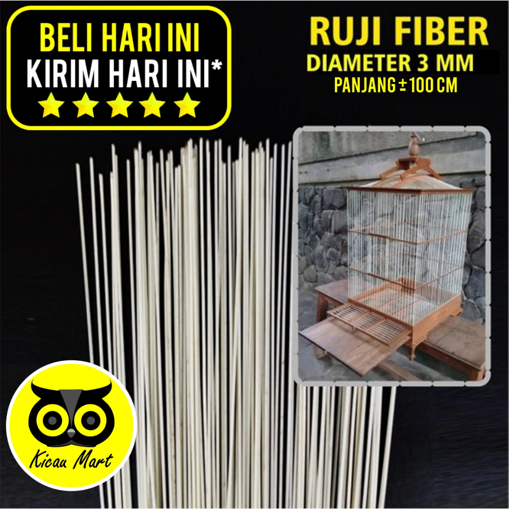 KICAU MART RUJI FIBER JERUJI FIBER PUTIH 3MM 3MM MILI PANJANG 100CM UNTUK JERUJI KANDANG MERPATI RUJ