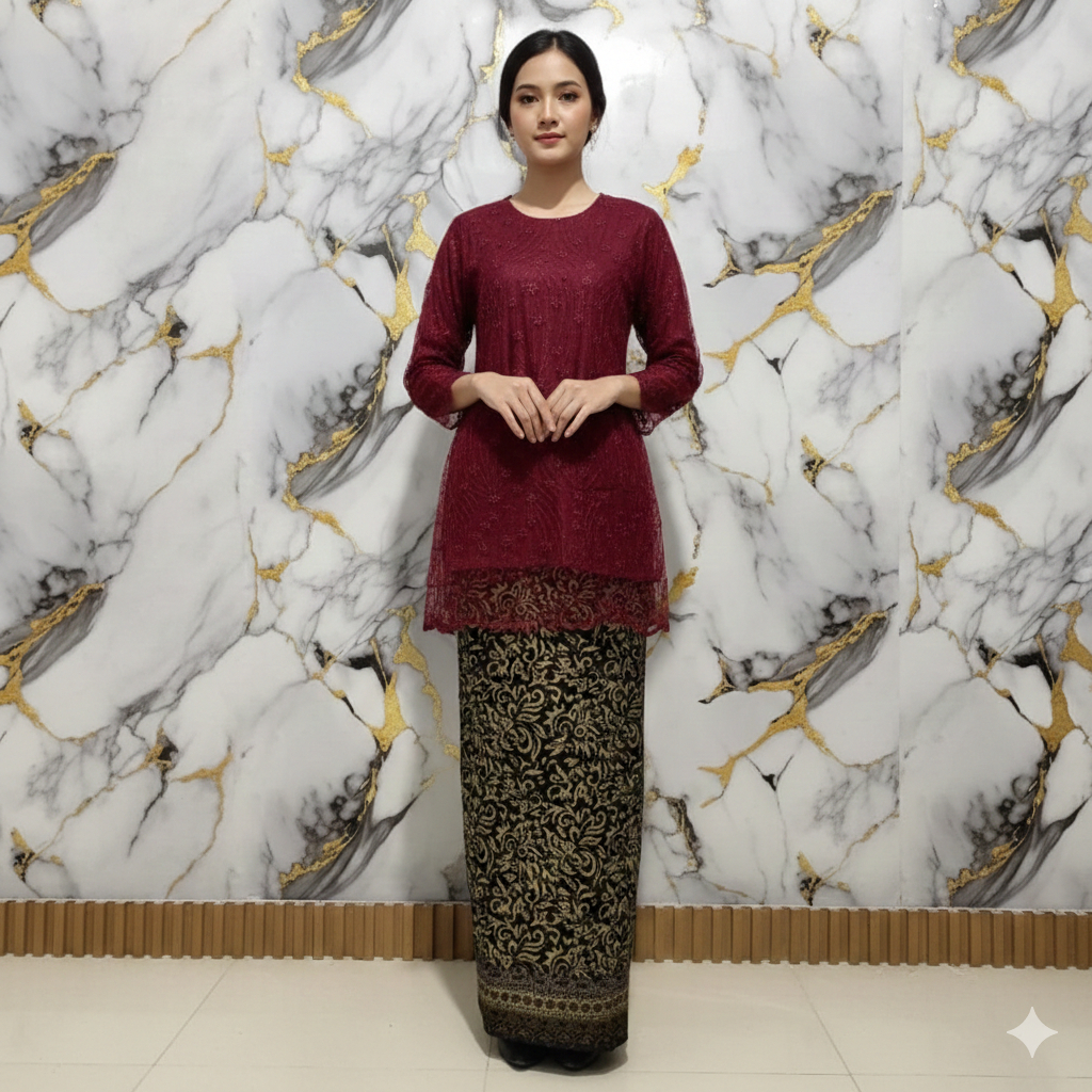 TERMURAH - JUMBO ADA / SET KEBAYA COUPLE AMELIA KEBAYA WANITA MODEL TUNIK BAJU KEBAYA BROKAT MODEL T