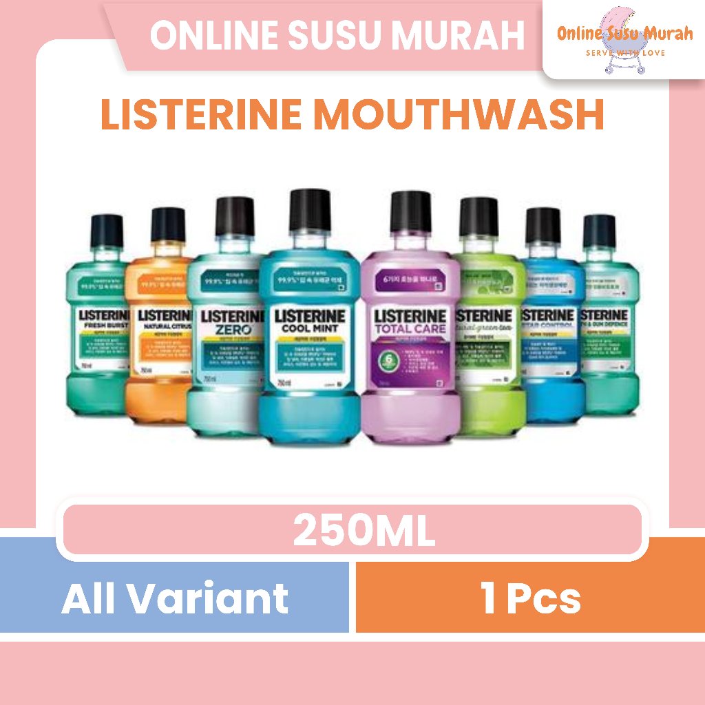 LISTERINE ANTISEPTIC MOUTH WASH OBAT PEMBERSIH MULUT ALL VARIANT 250 ML  PRLA