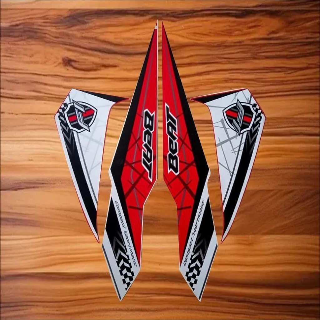 Striping Stiker Motor Honda Beat FI 2016-2017 Merah Putih Original Kualitas Terbaik