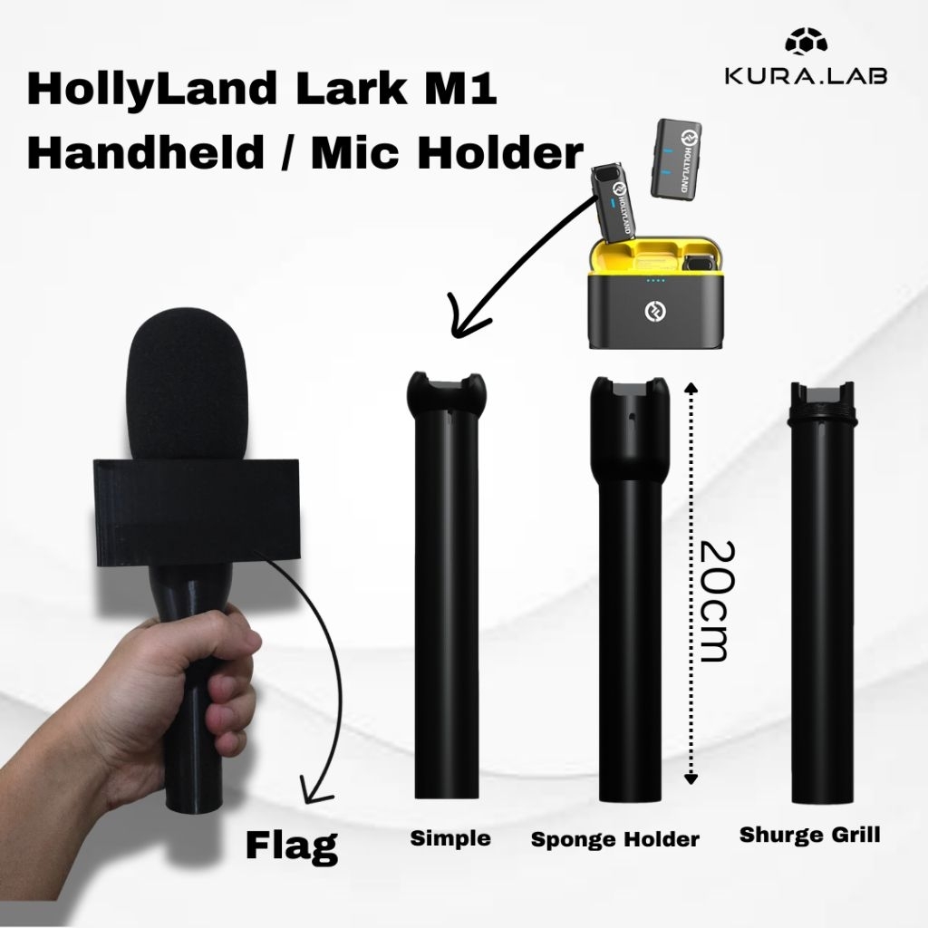 Handheld Mic Holder Hollyland Lark M1 | Grip Mic Wireless | Aksesori Podcast & Interview