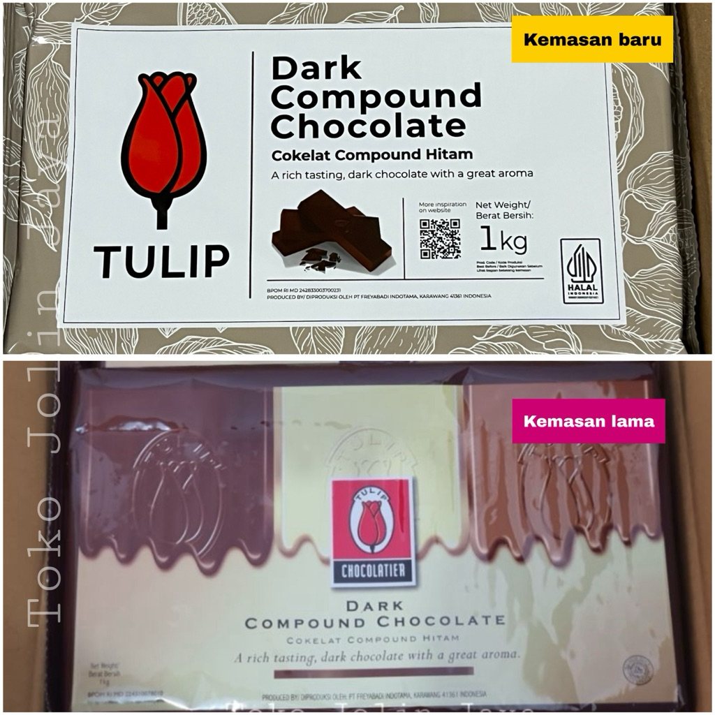 1kg Tulip dark chocolate compound / Tulip coklat compound dark