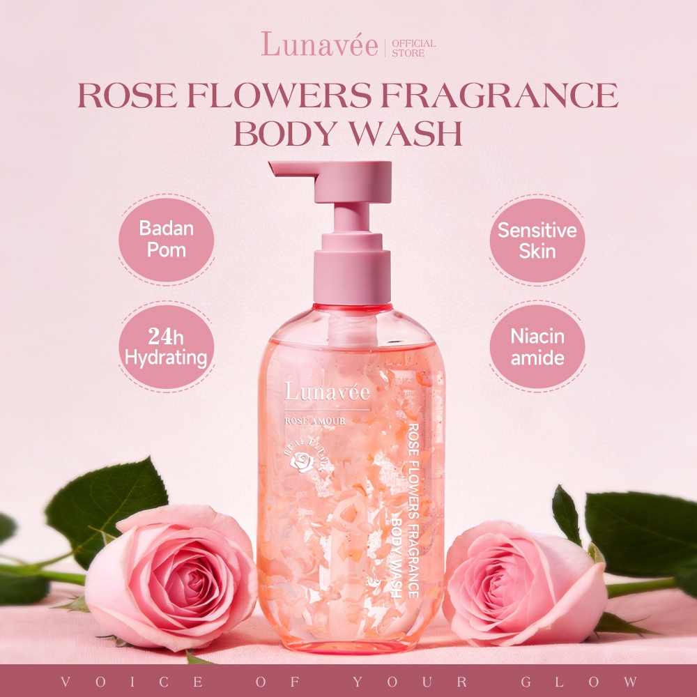 [ Free Gift For Bundle] Lunavée Rose Flowers Fragrance Smooth Body Wash Suaitable Sensitive Skin Dry Skin