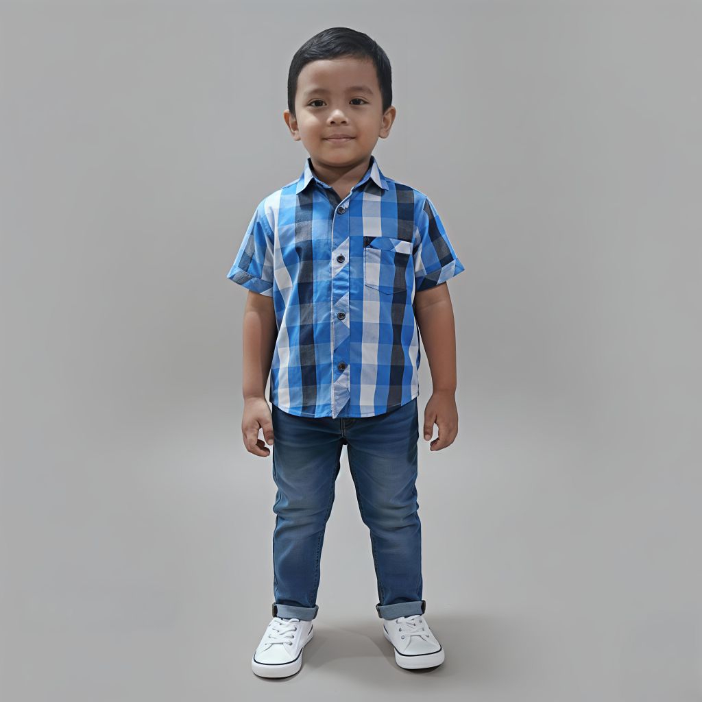 baju kemeja import motif anak laki umur 2 - 8 tahun ( bisa COD )