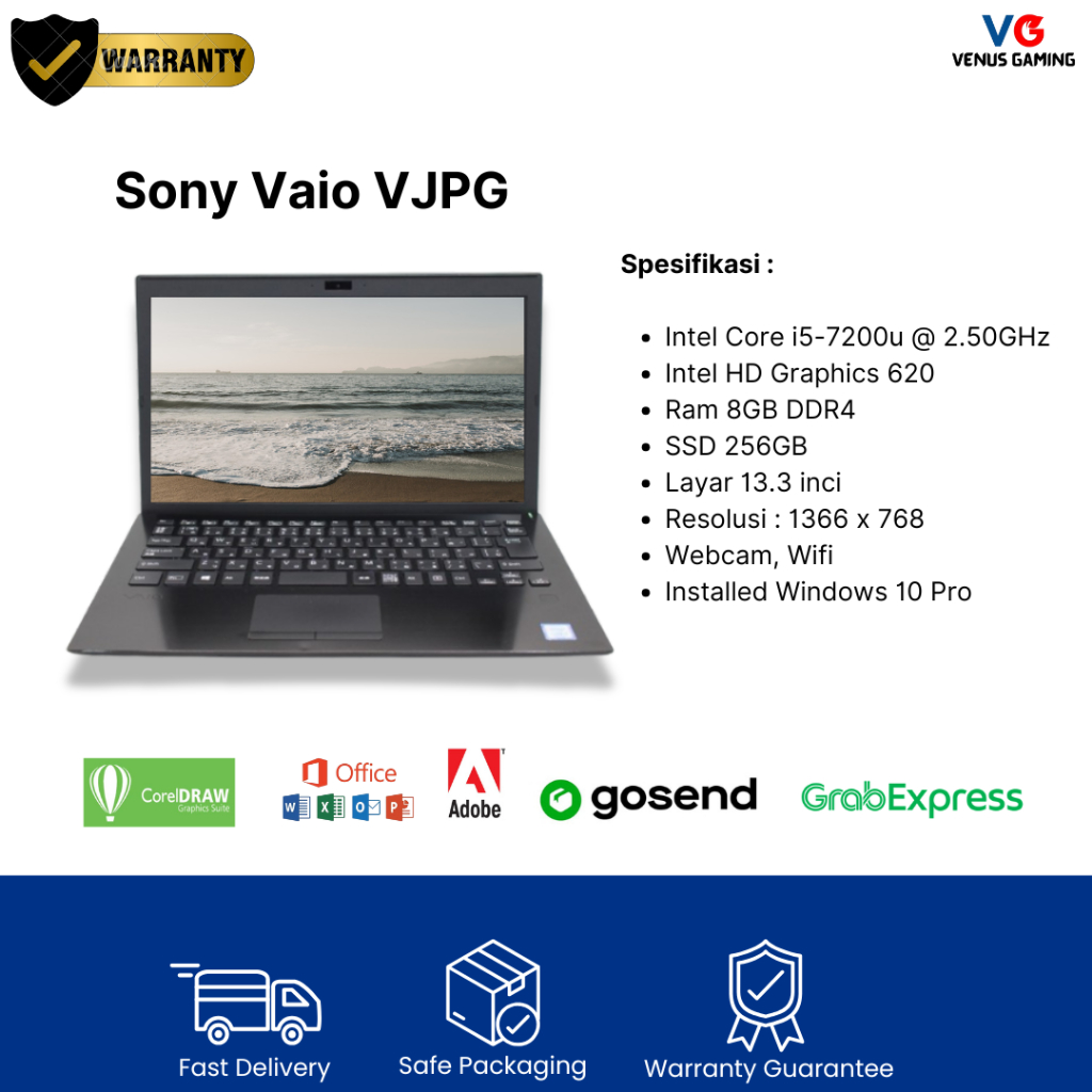 Laptop Slim Banget Sony VAIO VJPG11C12N Core i5 Gen 7 Layar 13 Inch