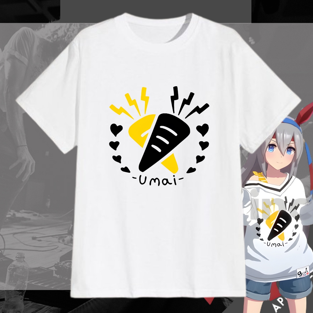 Kaos Uma Musume Tamamo Cross Casual Umai Outfit Cosplay - Baju Game Anime Uma Musume - T-shirt Uma M