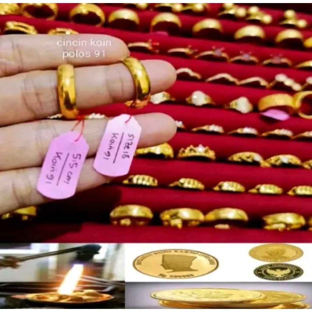 CINCIN polos wanita dewasa dari koin 91 original Anti karat