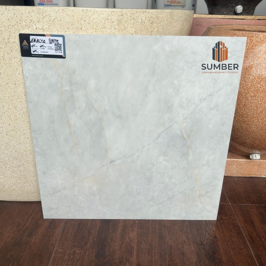 GRANIT 60X60 GLOSSY MOTIF MARMER | ARNA AMALYA WHITE  LOCAL