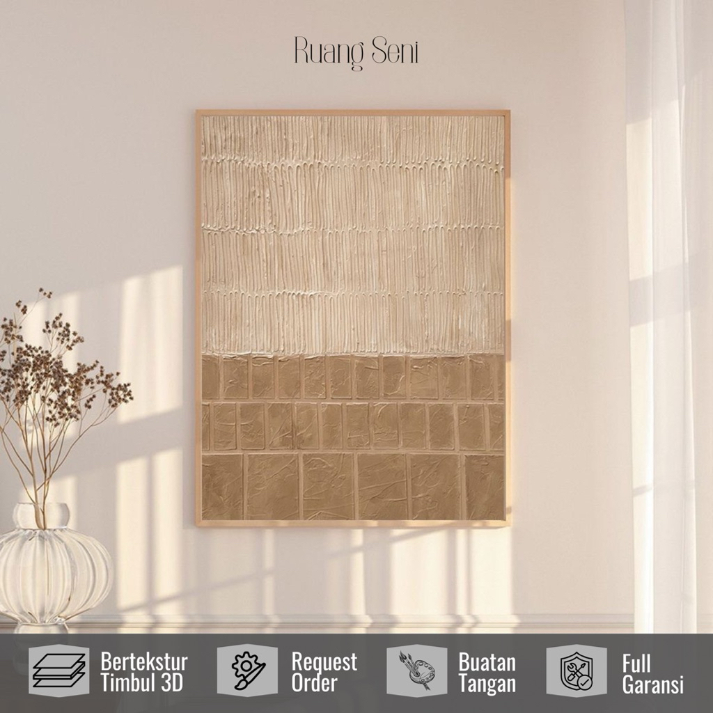 Lukisan abstrak tekstur 3D handmade | Lukisan kanvas | Hiasan dinding