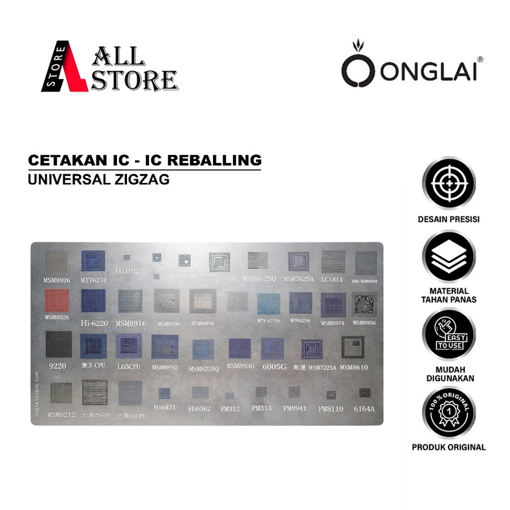 ONGLAI store CETAKAN IC UNIVERSAL ZIGZAG REWORK IC -CETAKAN IC UNIVERSAL ZIGZAG ONGLAISTORE UNTUK RE