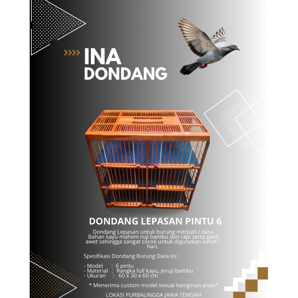 Kandang Bur Lepasan Burung Dara/Merpati 6 pintu