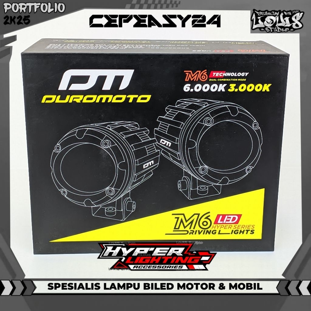 Duromoto M6 50 Watt Lampu Led Mobil Motor - M6
