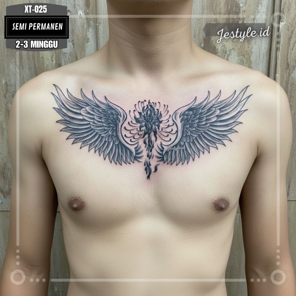 [XT-025] Tato semi permanent tato Sayap Dada punggung tahan lama