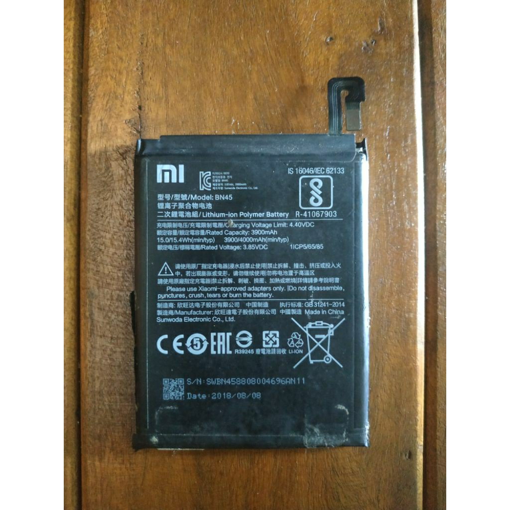 Baterai Redmi Note 5 Pro Copotan