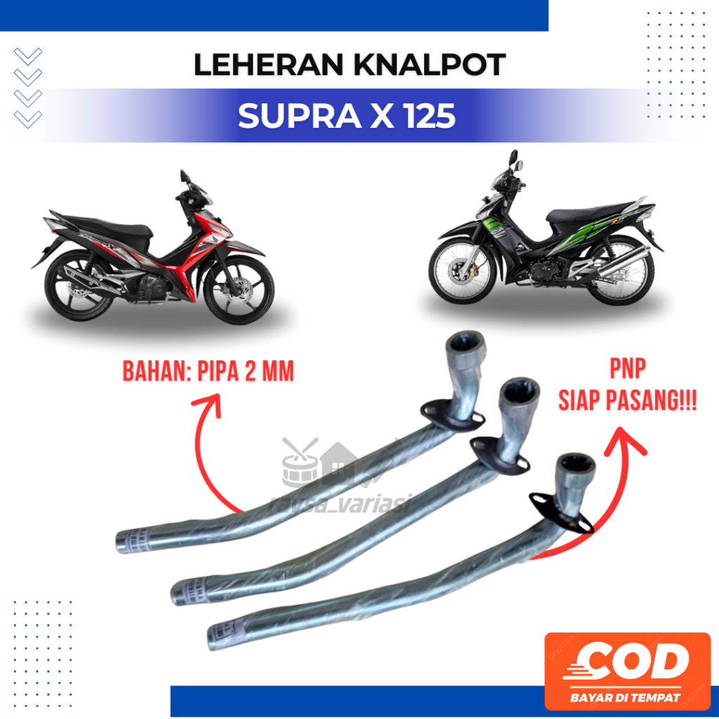 Leher Knalpot Supra All Series ,Supra X Supra,X 125, Supra Fit  Standar ORI, PNP, Siap Pasang