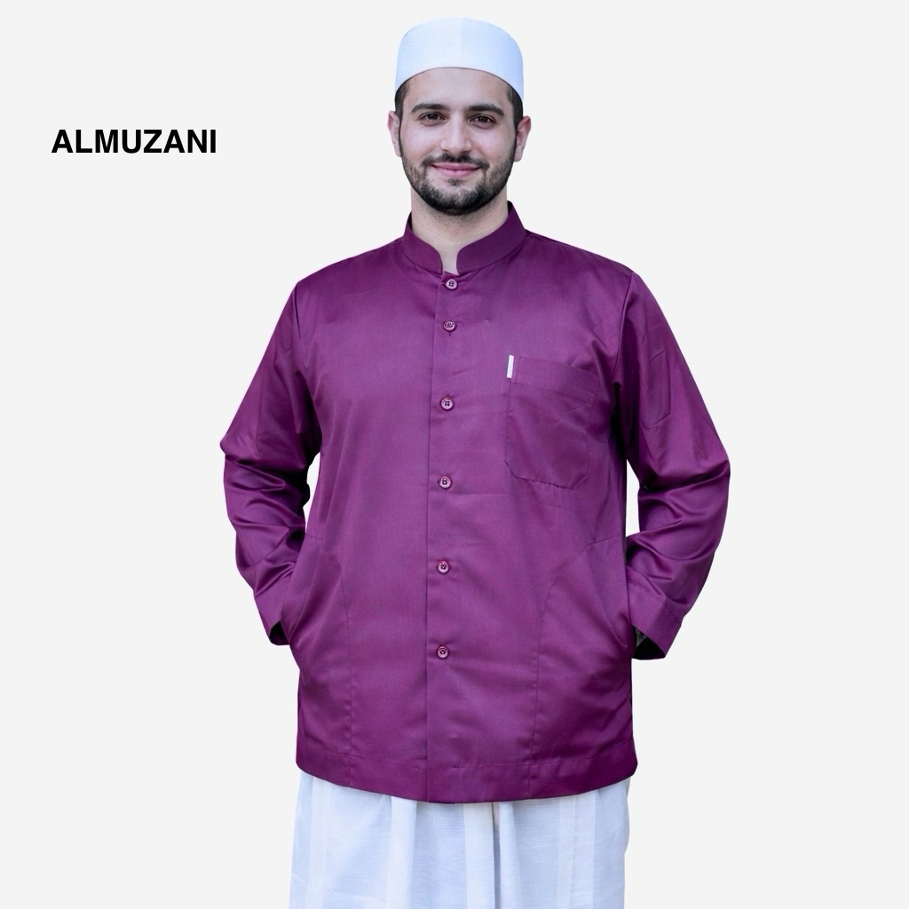 GROSIR Baju Koko Almahi Saku Samping Kerah Sanghai Muslim Pria Dewasa
