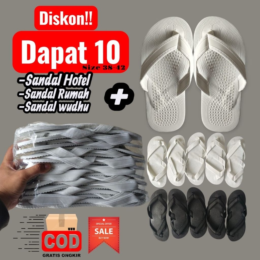 Sandal Hotel & Wudhu Hitam Putih - Promo Grosir Murah""Sandal jepit hotel & wudhu kualitas bagus. Pr