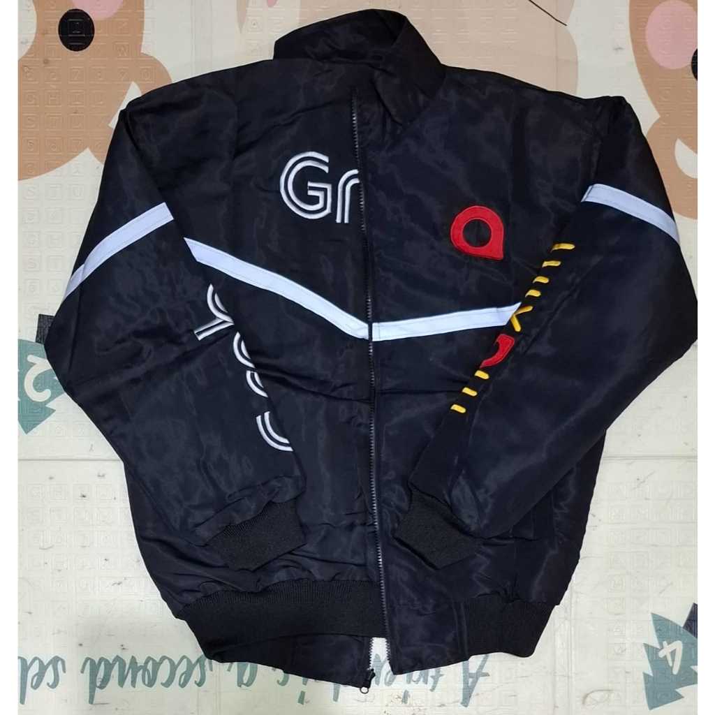 JACKET BLACK GRAB MAXIM JAKET BOLAK BALIK BORDIR ANTI AIR KEREN