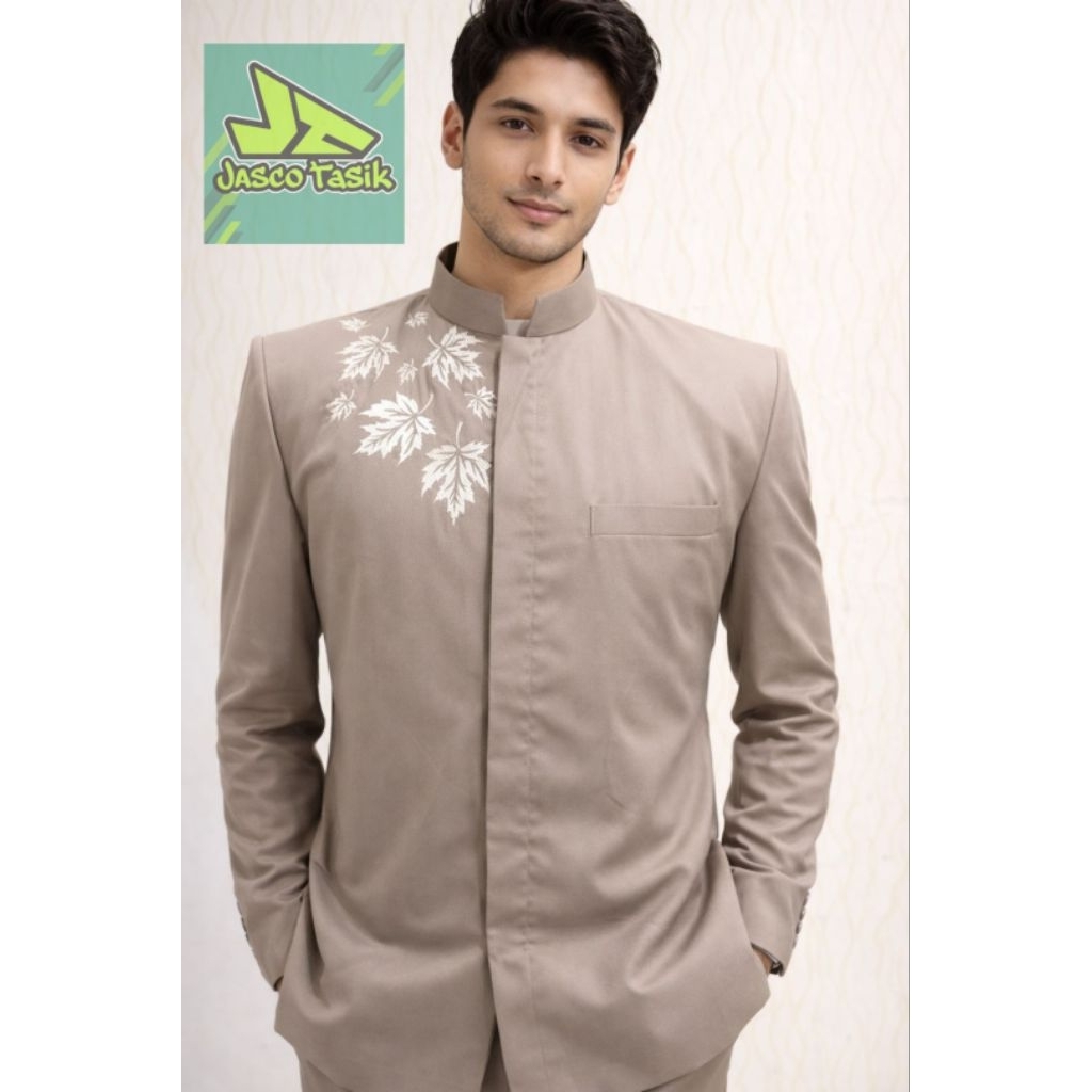 Jasko Muslim Pria Modern | Jas Koko Lengan Panjang | Busana Muslim Formal S M L XL XXL