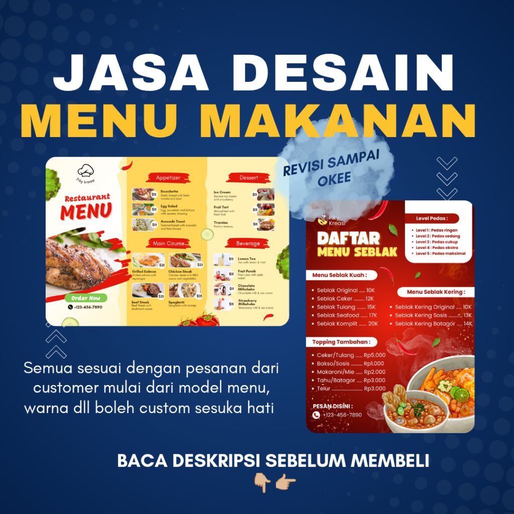 Jasa Design Daftar Menu Makanan-Minuman