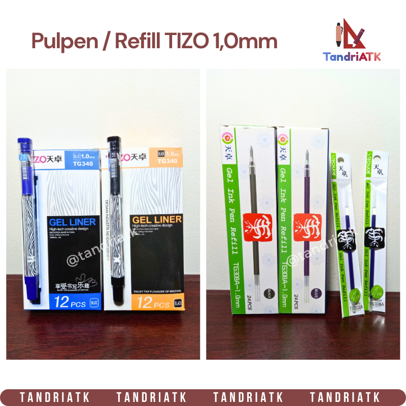 [1 Lusin/ 12 Pcs] Gel Pen Tizo TG 340 1.0mm Pulpen Tizo TG 340 Pulpen Gel Tizo Gel Ink Pen Tizo TG-3