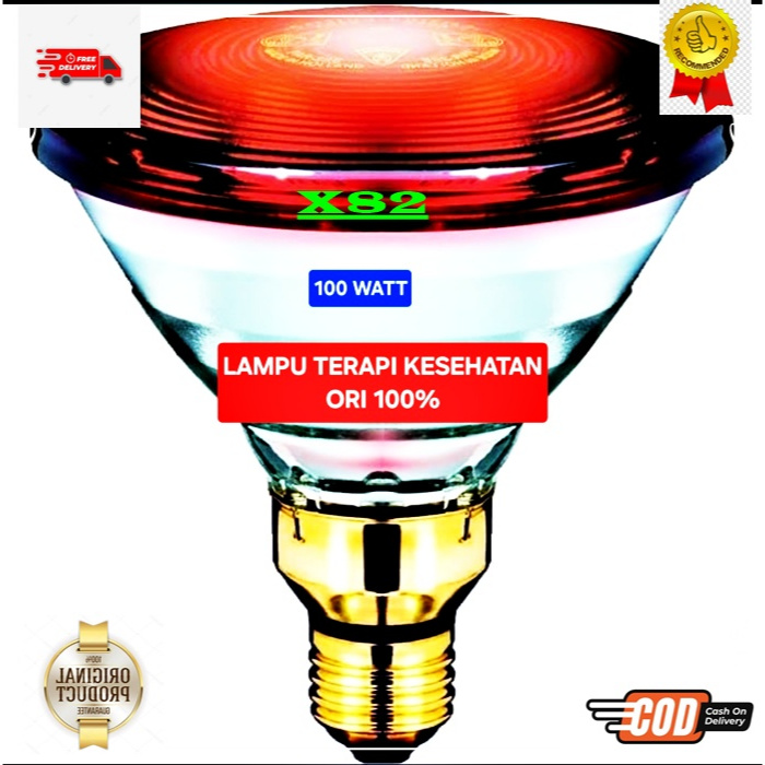 X82 REMATIK KULIT PEMANAS MANUSIA Lampu terapi 100 W infrared ORI 100% PENYEMBUH SEHAT Bohlam Infra 