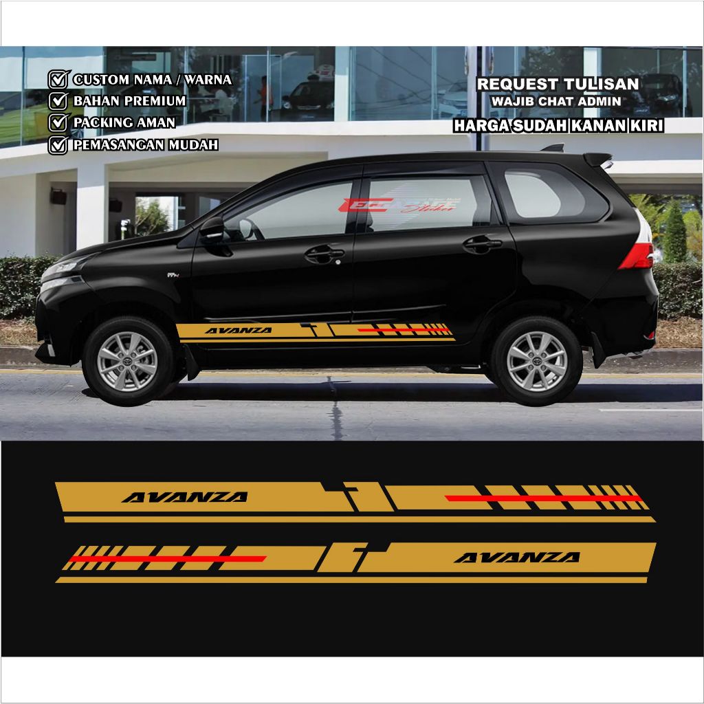 sticker cutting mobil avanza body samping minimalis cutting sticker mobil avanza
