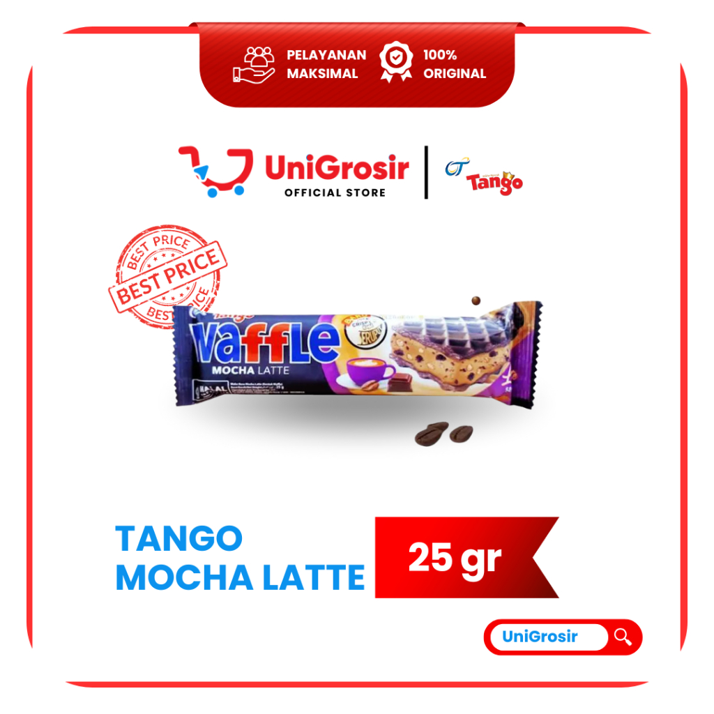 [UniGrosir]  TANGO WAFFLE MOCHA LATTE WAFER COKLAT MOKA ~ 25 gr