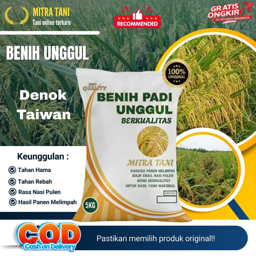 Bibit Padi DENOK TAIWAN, Kemasan 5 kg