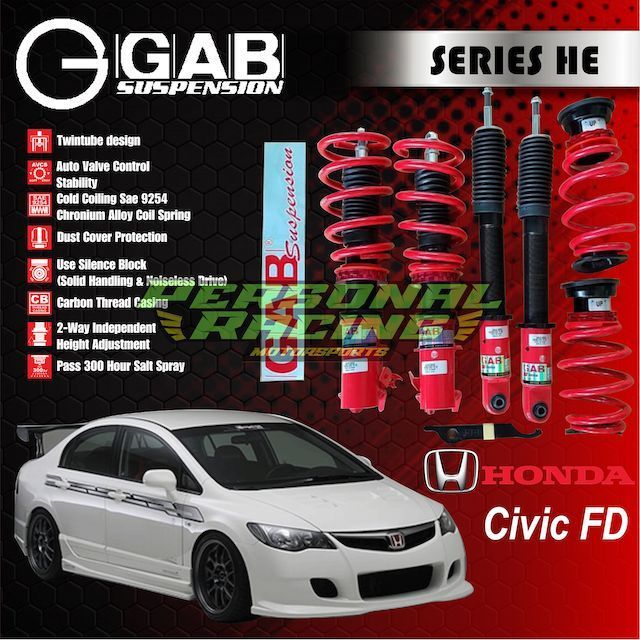 Aksesoris Suspensi per Shockbecker Coilover GAB HE Series Civic FD1 FD