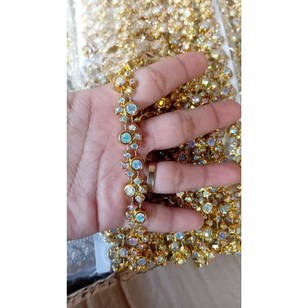 [ROLL] Aplikasi Payet Rangkai Jahit Model Diamond Mata