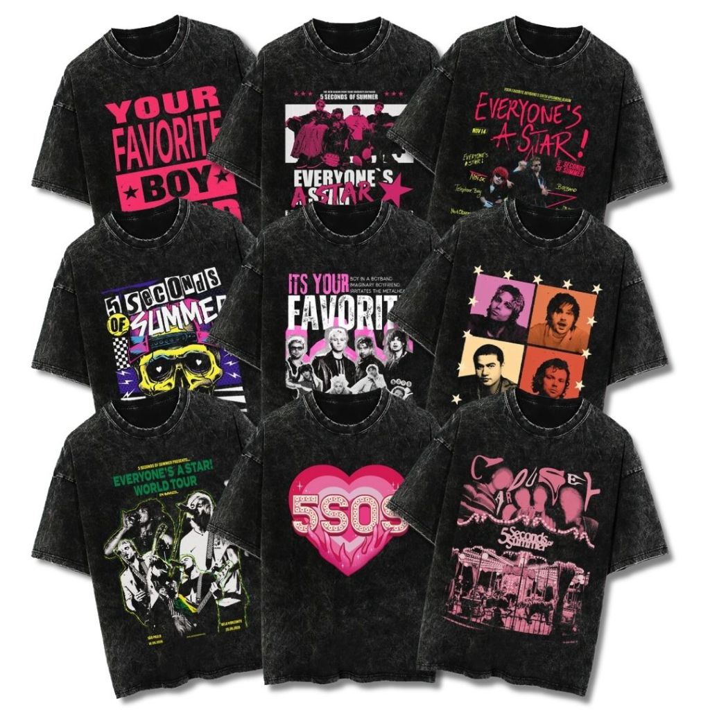 Psycho Crucify "5 Second of Summer" Oversized T-Shirt | Stone Wash | Kaos Oversize | Vintage | Atasa