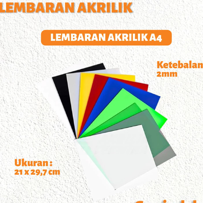 Akrilik Warna A4 Akrilik Potongan A4 Berbagai Warna Acrylic Sheet Lembaran Akrilik Clear Hitam Putih